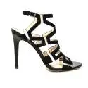 Guess suede sandal with high heels black color article FLPDT2 SUE03 BLACK