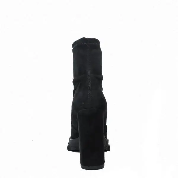 Impicci tronchetto donna tacco alto in camoscio colore nero LK15 