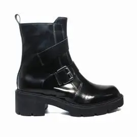 Impicci socket woman medium heel tank in leather black color LK40 