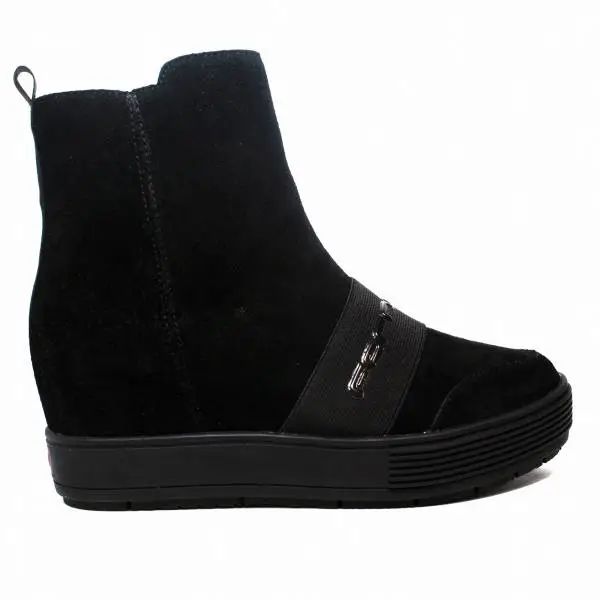 Fornarina ankle boot for woman with high internal wedge black color article PI18MJ1070S000