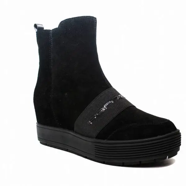 Fornarina ankle boot for woman with high internal wedge black color article PI18MJ1070S000