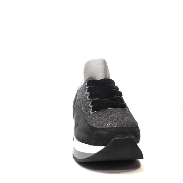 Fornarina sneaker donna con zeppa interna e glitter colore grigio articolo PI18SL1080VR01 