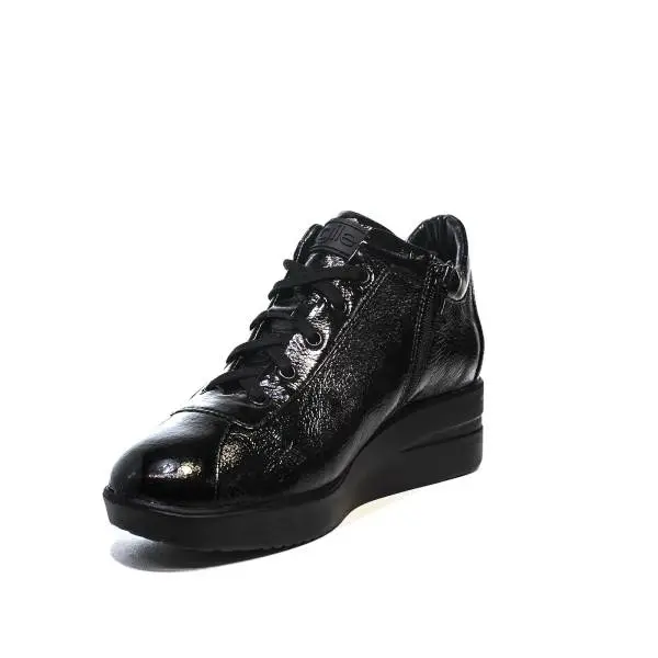 Agile by Rucoline Sneaker medium wedge black color article 226 a luxor