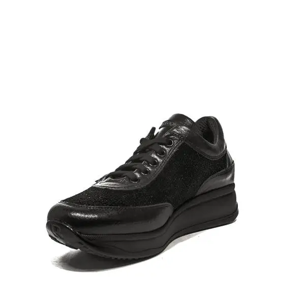 Agile by Rucoline sneaker con zeppa media e paillettes colore nero articolo 1304 a tarsia