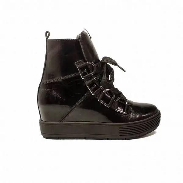 Fornarina ankle boot with inner wedge and Black color article PI18MJ1071I000