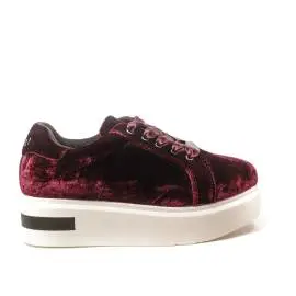 Woz sneakers high wedge color red UP503 bordeaux
