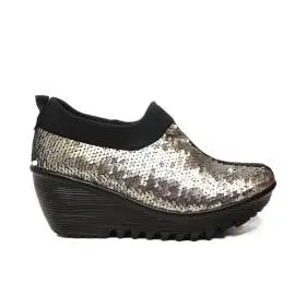 Woz ginnica high wedge with sequins color Steel UP497