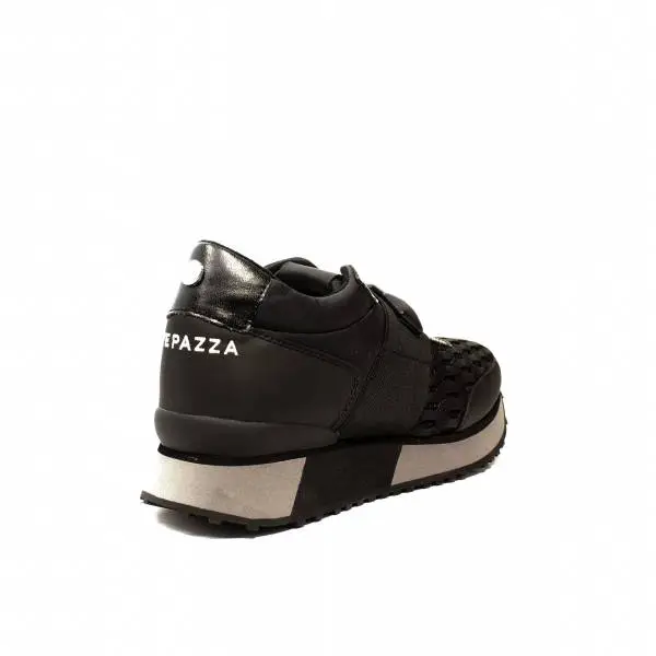 Apepazza sneakers donna zeppa con elastica colore nero articolo RSD08