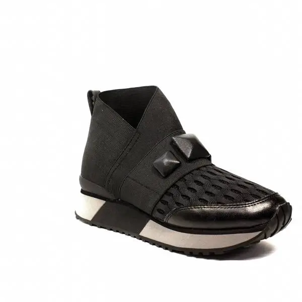 Apepazza sneakers donna zeppa con elastica colore nero articolo RSD09 