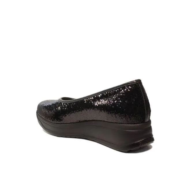 Agile by Rucoline ballet medium wedge with sequins black color article 136 a tarsia 