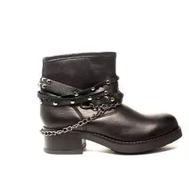 Anna Fidanza ankle boot medium heel with chain black color articolo MA285SJ 