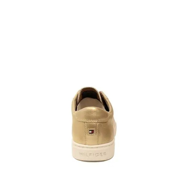 Tommy Hilfiger sneakers con zeppa bassa oro articolo FW0FW01913/058