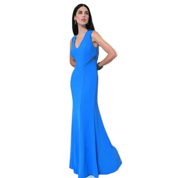 EDAS LUXURY PATTON abito lungo donna color blu