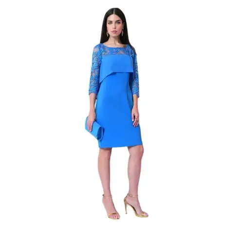 EDAS LUXURY PADALINO women's dress with long sleeves, color IMPERIAL BLU