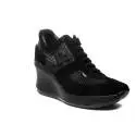 Agile by Rucoline sneaker donna traforata di colore nero con zeppa alta articolo 1800 A CHAMBERS SOFT NERO