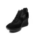 Agile by Rucoline sneaker perforated Woman black in color with high Wedge Article 1800 TO CHAMBERS SOFT BLACK