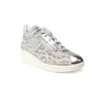 Agile by Rucoline sneaker woman with wedge decorated with floral lace silver ARTICLE 226 IN PIZZO GELSO