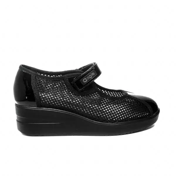 Agile by Rucoline ballerina woman in fabric with wedge black ARTICLE 233 TO CHAMBERS ULTRA BLACK