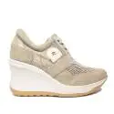 Agile by Rucoline sneaker woman perforated with wedge high beige color article 1800 TO CHAMBERS SOFT BEIGE