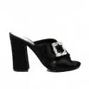 Fornarina sandalo donna colore nero stile sabot con decoro in pietre modello gilda 2 articolo PE18GI2904O000