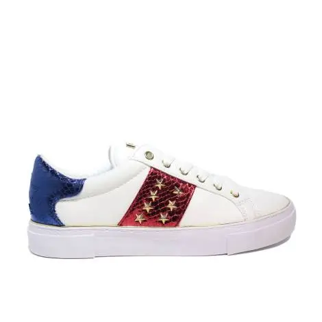 Exercise Guess low model with stars colored blue and red for women article FLGAM1 WHITE