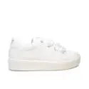 Guess sneaker low gloss model with laces in satin white color for women article FLURN1 ELE12 WHITE