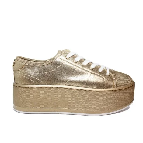 Guess sneaker woman model in fabric with wedge media color gold article FLBM32 LEL12 GOLD