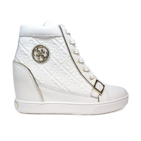 Guess sneaker woman model in leather with internal wedge white FLIOE Article1 LEA12 WHITE