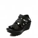 Woz sandalo nero con elastico e zeppa articolo UP689