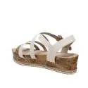 Alviero Martini sandalo donna colori bianco e beige con zeppa in tessuto sughero e gomma articolo P3A2-00099-0041X03
