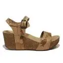 Alviero Martini 1st Class sandal woman with wedge in cork color natural beige Article Z E655 8391