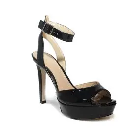 Guess sandal woman model shiny black color with high heel article FLCT21 PAF03 BLACK