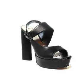 Guess sandal Woman black color with heel and high plateau article FLMA22 LEA03 BLACK