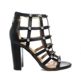 Guess sandal Woman black color with high heels and half-spheres silver article FLACK1 ELE09 BLACK