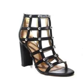 Guess sandal Woman black color with high heels and half-spheres silver article FLACK1 ELE09 BLACK