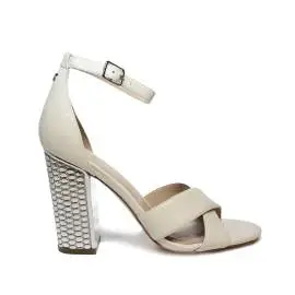 Guess sandal donna color white cream with high heel silver FLIAN Article1 LEA03 CREAM