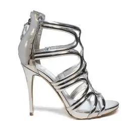 Guess sandal woman high gloss silver and high heel FLTE Article22 LEL03 SILVER