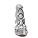 Guess sandalo donna color argento lucido e tacco alto articolo FLTE22 LEL03 SILVER
