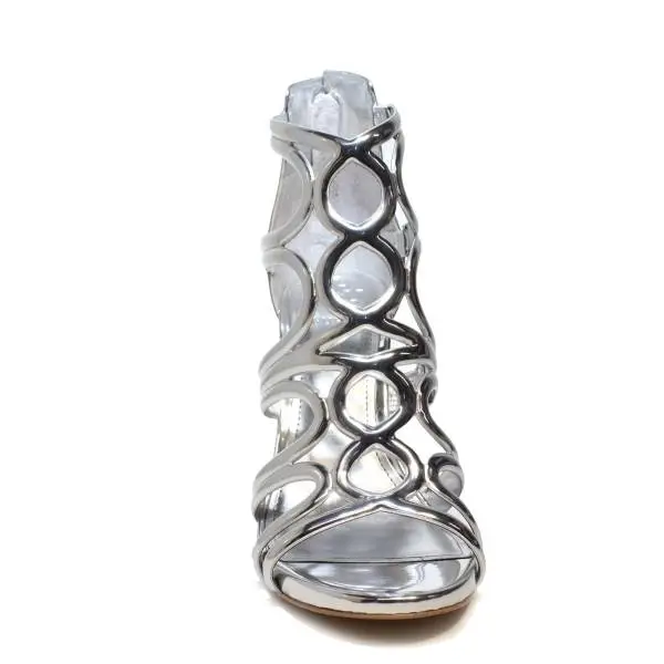 Guess sandalo donna color argento lucido e tacco alto articolo FLTE22 LEL03 SILVER