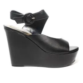 Guess sandal woman with wedge high black article FLGRM2 LEA03 BLACK