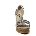 Roberta Martini sandalo donna con zeppa alta color argento laminato e diamanti sulle fasce articolo J-09