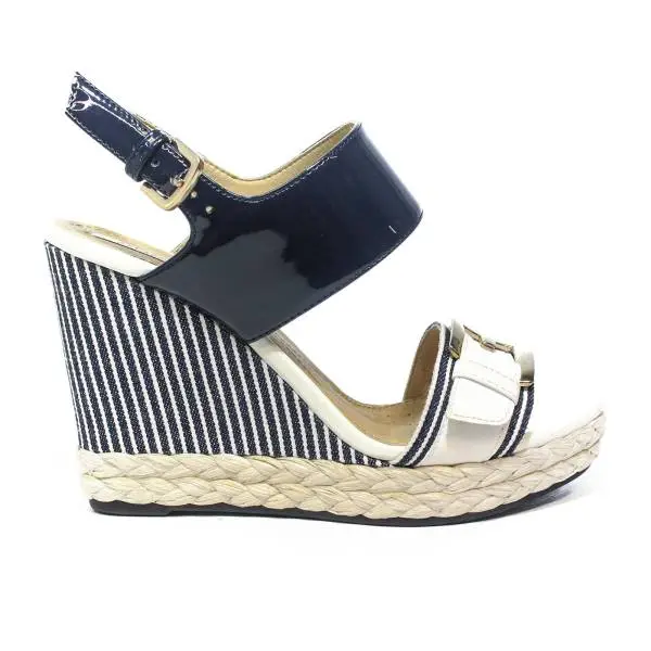 Geox sandal woman with wedge high blue and white colors article D82P600254 and C4211 D JAMIRA TO