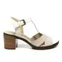 Geox sandal woman with average heel off-white color article D827XB RBC 06C1002 D ANNYA M.S.B.