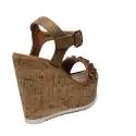 NH.24 sandalo con zeppa alta in sughero colore bronzo con diamanti in bronzo articolo NHS08 BRONZE