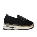 NH.24 moccasin woman with wedge average color black with black diamonds and steel article NH50 BLACK