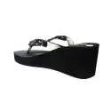Superga sandalo con zeppa alta di colore nero con pietrine articolo S24P589/NERO
