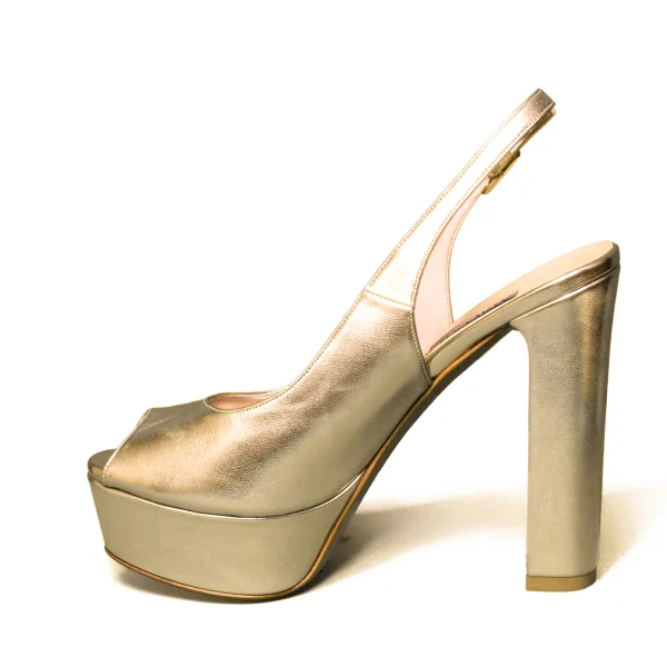 Albano sandalo donna elegante con tacco alto color platino laminato modello 2156 GIO12