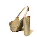 Albano sandalo donna elegante con tacco alto color platino laminato modello 2156 GIO12