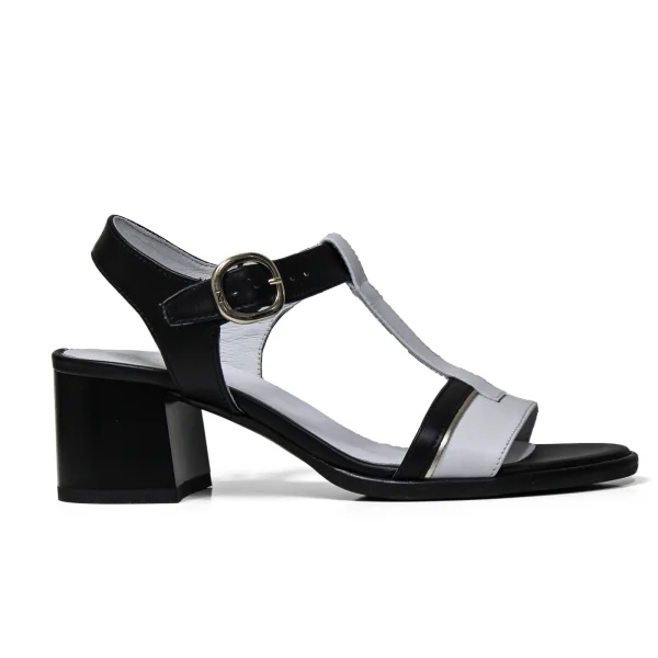 Nero Giardini sandal with heel middle colors black and white model P908200D 100