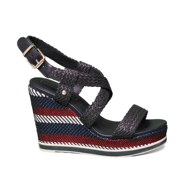 Tommt Hilfiger sandal with wedge high blue FW0FW03942 403